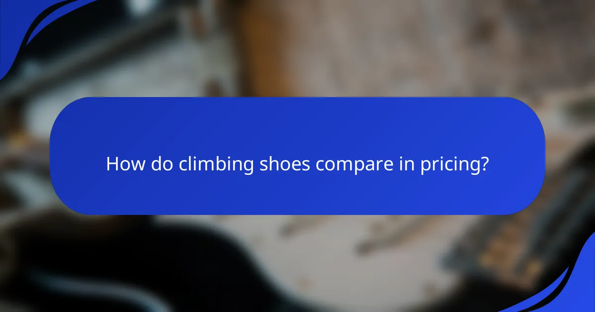 How do climbing shoes compare in pricing?