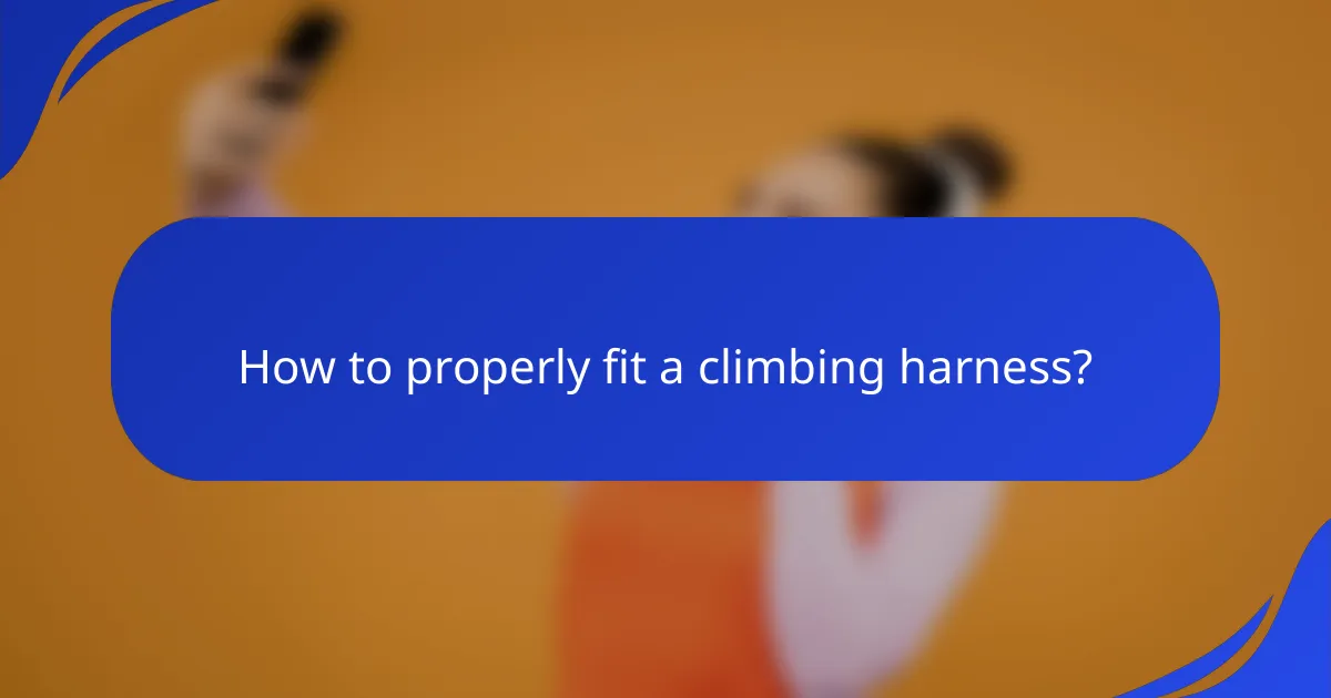 How to properly fit a climbing harness?