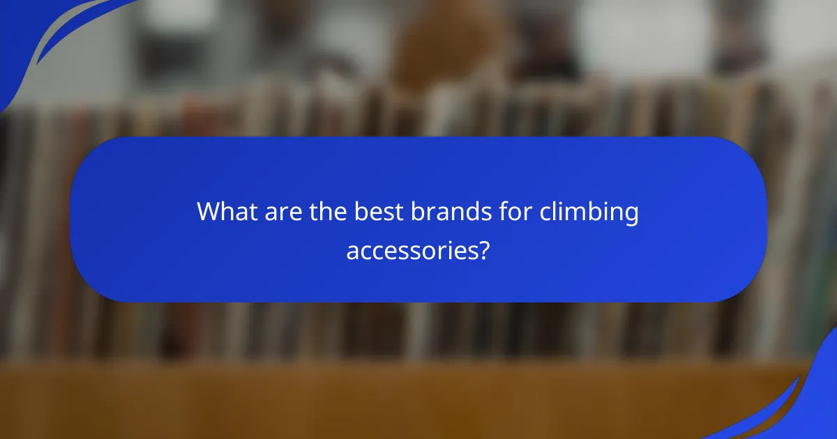 What are the best brands for climbing accessories?