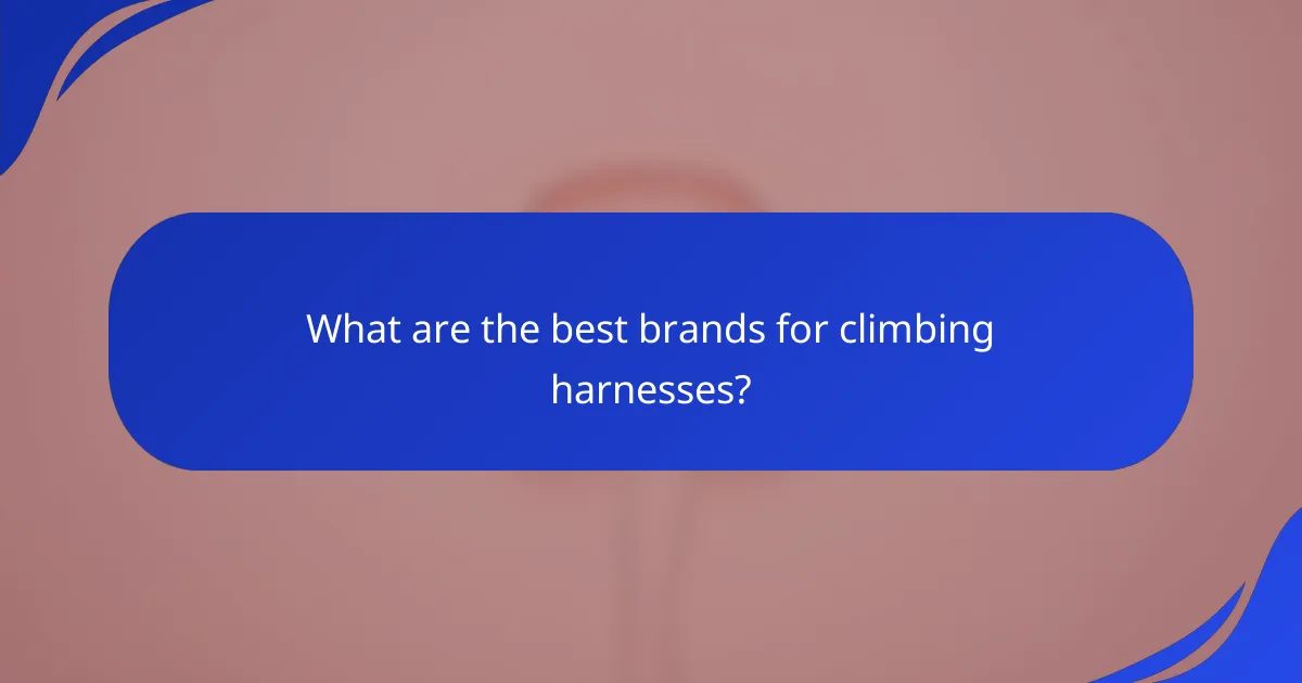 What are the best brands for climbing harnesses?