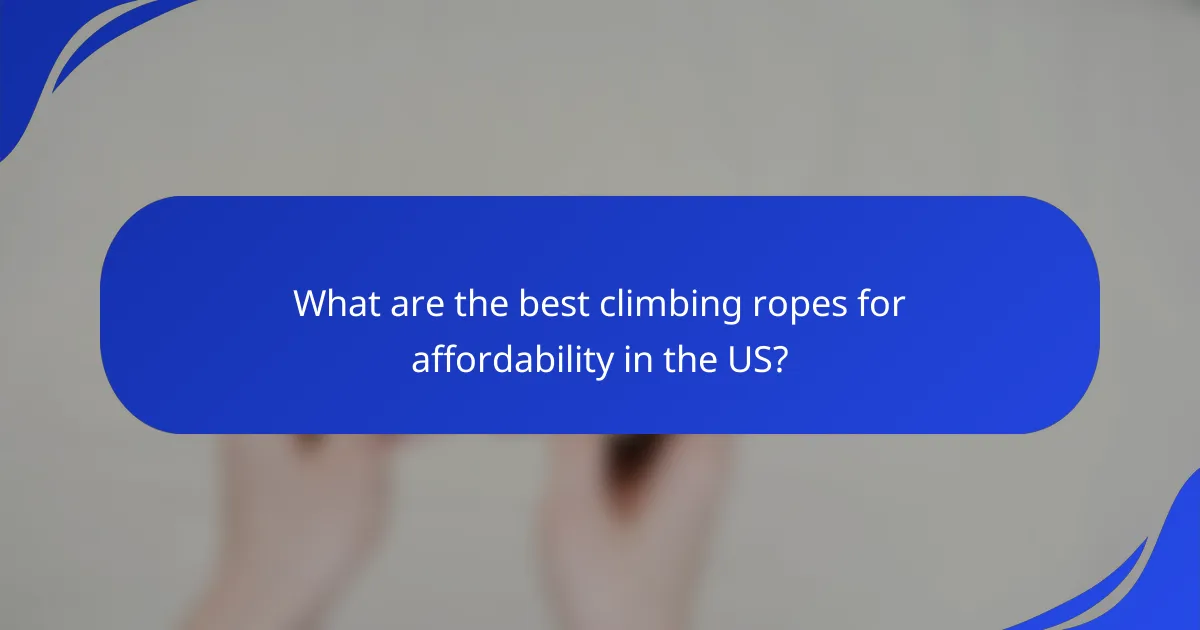 What are the best climbing ropes for affordability in the US?