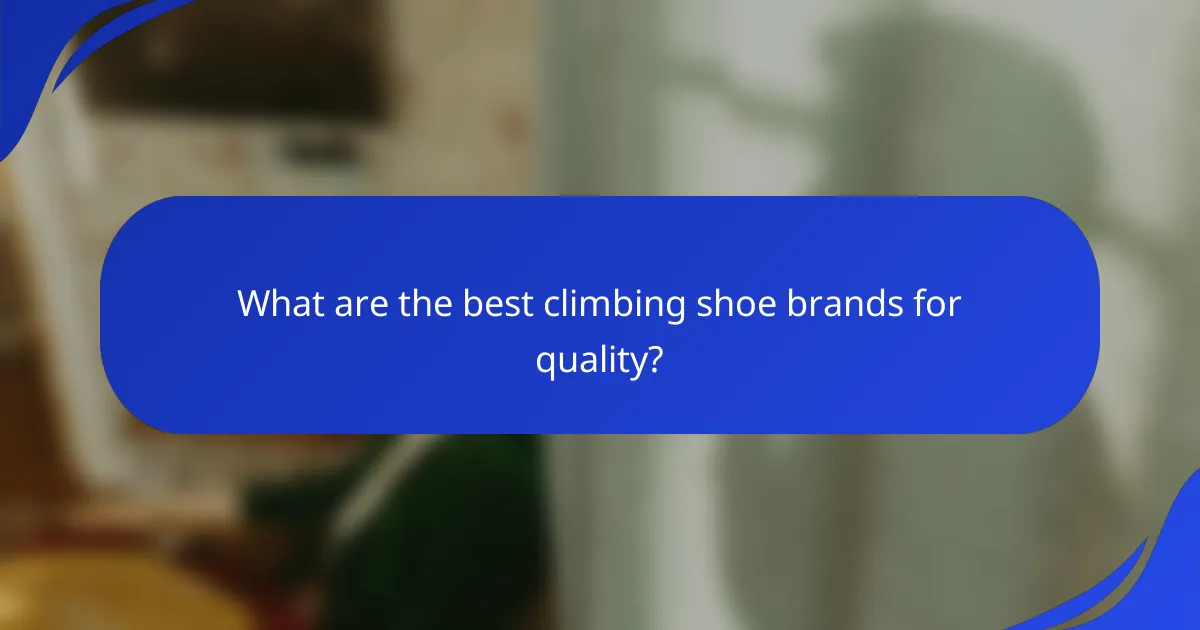 What are the best climbing shoe brands for quality?