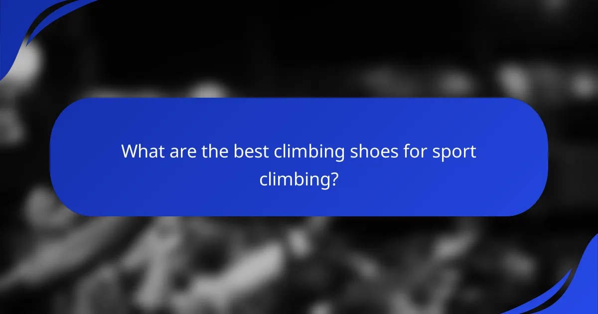 What are the best climbing shoes for sport climbing?