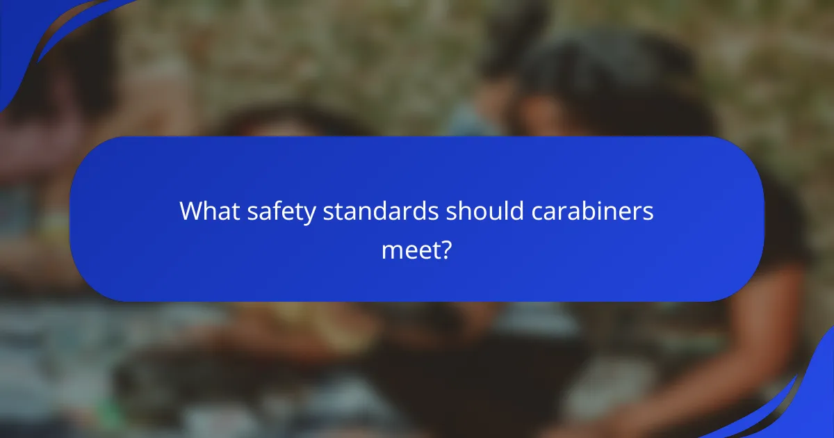 What safety standards should carabiners meet?